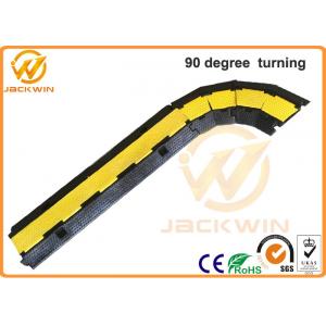 China Yellow / Black 2 Channel Rubber Corner Guard Rubber Cable Protection Ramps For Event supplier