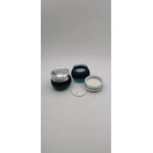 Unique Glass Cosmetic Jar Round Shape Transparent Gradient Blue Color 50g OEM