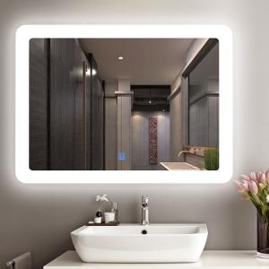 Modern Illuminated Bathroom Mirrors Aluminum Frame Customized Design Decorative