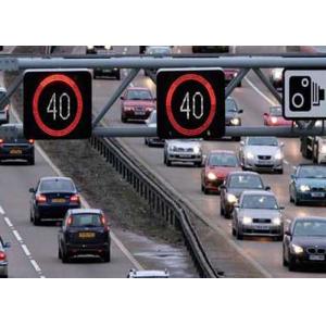 China High Resolution Speed Warning Signs , LED Display Signs Wiht Red Circle / Amber Number supplier