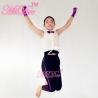 Vital Hip Hop Dance Costumes White Sleeveless Shirt Purple Bow Tie Black Leotard