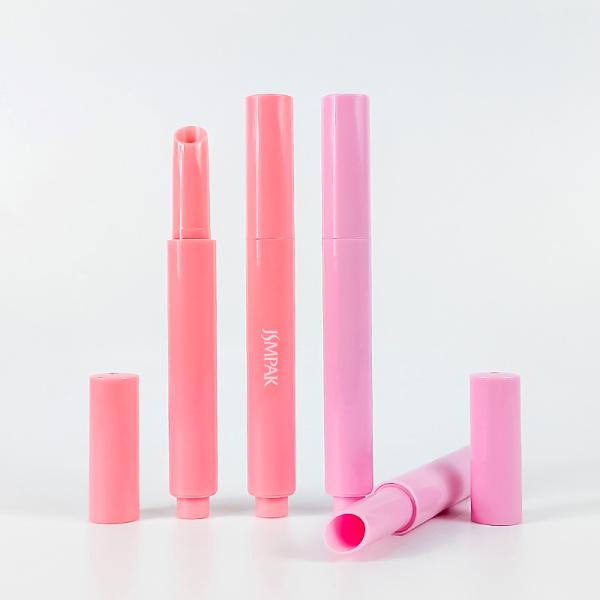 Custom Plastic Slim Empty Pressed Tube Cosmetic Pen Lipstick Case Lip Balm Containers