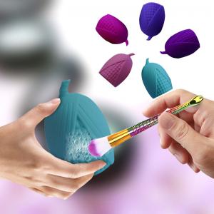 China Beauty Silicone Daily Makeup Brush Cleaner Egg Shape Light Purple Color supplier
