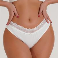 China Nylon Womens Underwears White Hi Cut Casual Brief Underpants Bikini Seamless Lace Panties on sale