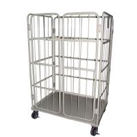 China 52KG CE 4 Sided Nesting Mild Steel Roll Cage Trolley on sale