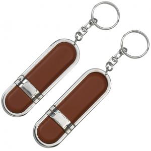 China OEM leather usb memory stick with key chain customizable LOGO and packing supplier