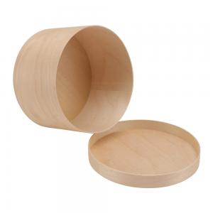 OEM ODM Unfinished Round Wooden Storage Box With Lid Circular Wooden Box