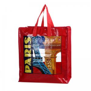 China London Paris Design Pp Woven Shopping Bag Building Design Woven Polypropylene Bags With Handles supplier