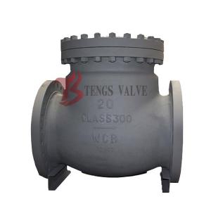 API Swing Check Valve Cast Steel 300LB Fully Open Metal Seal Hardfaced