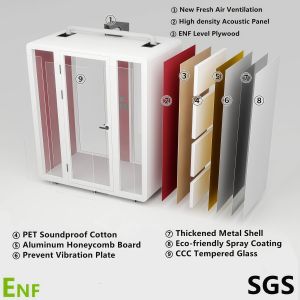 China Modular Soundproof Pod with STC35dB Rating and Integrated Ventilation System for Office Meetings wholesale