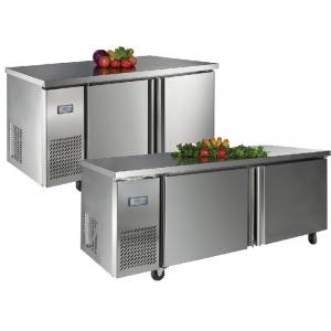 Stainless Steel 2 Door Under Bench Fridge Static Cooling Undercounter Freezer With Ice Maker