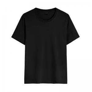 Cotton Fitted Blank Black T Shirt Custom Silkscreen Embroidery Print Logo
