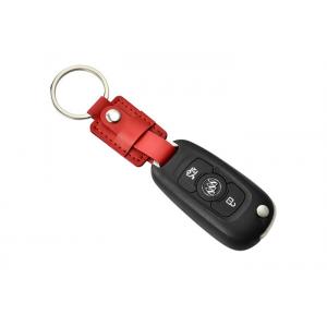 Zinc Alloy Frame Car Key Ring Holder Braided PU Genuine Leather Key Holder