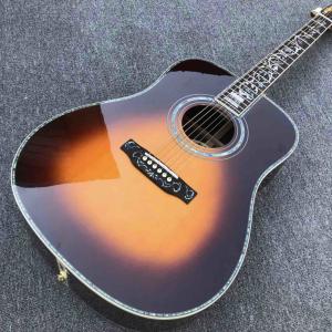 China 41 inch D style Solid wood acoustic guitar,Abalone binding and inlays ,Ebony fingerboard in sunburst supplier