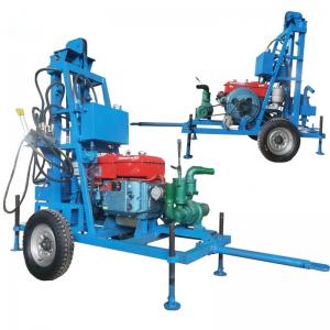 Two Wheels Portable Water Well Drilling Equipment 22HP Power 150m Drilling Depth