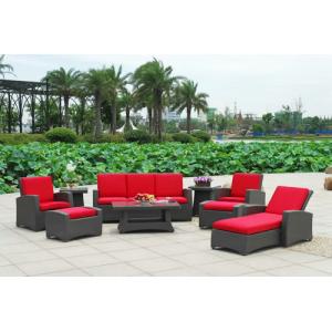 9pcs rattan garden set with lounge