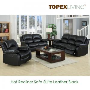 China Modern Recliner Sofa,Loveseat,Recliners,Chair,Leather Black Sofa set,Bonded leather sofa,Air Leather Sofas with Console supplier