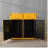 China Shipping Container Nightstand Rusty Iron Frame Double Door Accent Side Cabinet wholesale