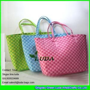 LUDA customized pp woven strap shopping bag cheap promotion straw bag