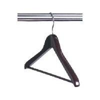 China 430*17*17mm Hotel Room Hangers Wooden Skirt Coat Hangers Metal Hook on sale