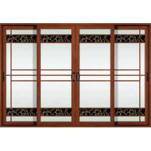 o pó da espessura do perfil de 1.6mm revestiu as portas de vidro de deslizamento de alumínio com a rede de mosquito