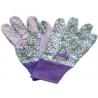 China Purple Printed Working Hands Gloves Polar PVC Dots For Women Gardening wholesale