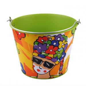 China Party Mini Metal Tin Buckets 0.35mm Decorative Pails Buckets supplier