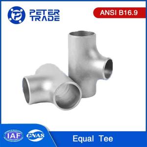ASME B16.9 Stainless Steel Equal Tee / Straight Tee Pipe Fitting NPS 1/2 To NPS 48