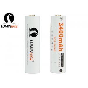 Durable 3.7 Volt Flashlight Battery , 3400mAh 18650 Rechargeable Lithium Ion Battery