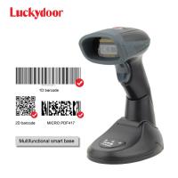 China 2D QR Bluetooth Barcode Scanner With USB Charging Cradle Data Receiver on sale