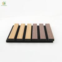 China Natural Oak Polyester Acoustic Wall Board Interior Decor Slat Soundproof Wall Panels For Indoor on sale