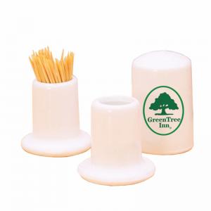 Hotel Ceramic Toothpick Holder 5*7cm Ceramic Logo Customized