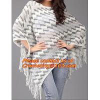 China Crochet, Women Sweater Ladies Tassels Poncho Long Knitted Pullovers Knitted Cape Coat on sale