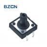 China Black Round Button SMD Tactile Switch Through Hole Type Terminal 4 Pin With Cap Insert wholesale