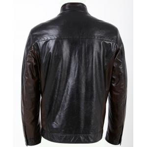 China Black / Dark Red / Coffee, Size 54, No Buttons Fleece Lined PU Leather Jacket for Men supplier