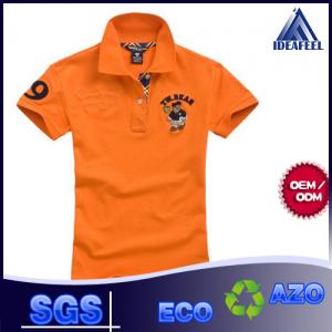 Short Sleeve Mens Patterned Polo Shirts With 92% Polyester 8% Spandex