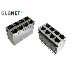 China 2 x 4 Stacked RJ45 Connectors 8 Ports Light Pipes For 5G Base - T Ethernet supplier