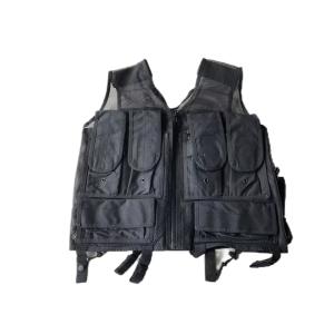 China Black MOLLE Polyester Black Security Tactical Vest With Zippers And Buttons wholesale