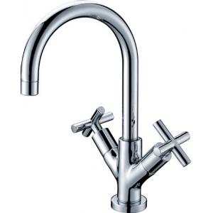China Modern Deck Mounted Kitchen Sink Water Faucet , Solid Brass Kitchen Taps supplier