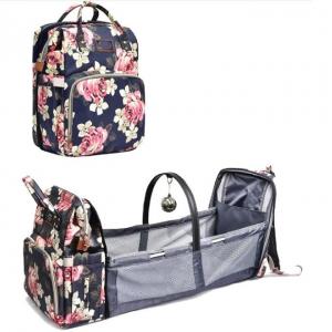 China Portable Folding Diaper Bag Backpack Changing Bed With Mosquito Net Mattress supplier