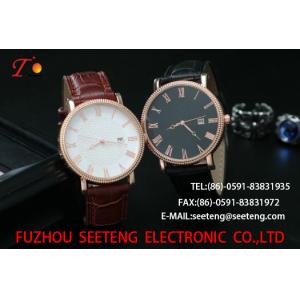 China wholesale customization  Pu watch  Round dial alloy case  quartz watch fashion watch concise style black/brown pu strap supplier