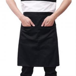Waterproof Bartender Cotton Kitchen Bar Bistro Logo Waitress Short Waiter Waist Half Apron Chef Length Black apron for Cleaning