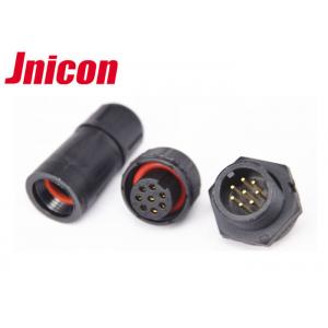 China Black Waterproof DC Connector Plug And Socket 8 Pin LED Lighting Panel Mount IP67 supplier