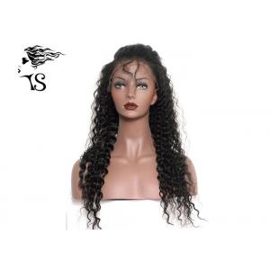 100% Brazilian Deep Wave Lace Front Wig , Black Virgin Remy Human Hair Wigs