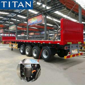 China 4 Axle Flatbed Semi Trailer with Front Wall for Sale in Zambia supplier