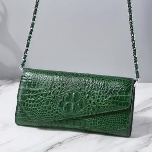 Authentic Crocodile Skin Women Envelop Purse Genuine Alligator Leather Lady Phone Clutch Bag Female Cross Shoulder Bag