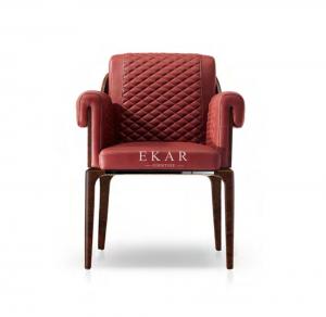 Red Leather Armchair Upholstered Dining, Red Upholstered Dining Room Chairs With Arms