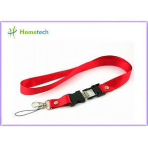 China 32GB Red Lanyard USB Flash Drives 2.0 Memory for Necklace , Engraved supplier