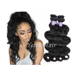 China 12 - 30 Inch  Peruvian Virgin Hair / Natural Black Body Wave Hair supplier
