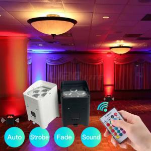 China 4pcs 18w RGBWA-UV 6IN1 Battery Operated Uplighting Mobile WIFI APP IR Control supplier